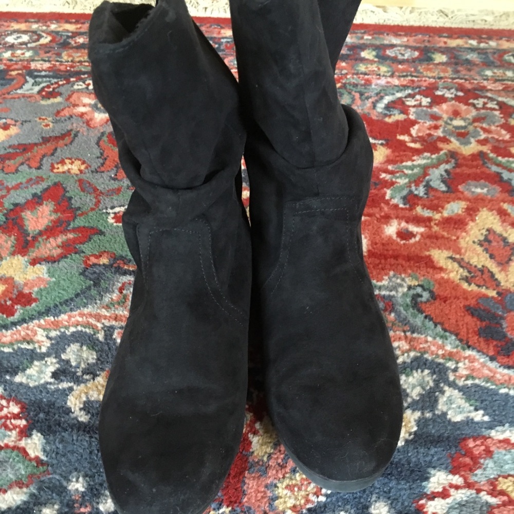 Black Faux-Suede Booties